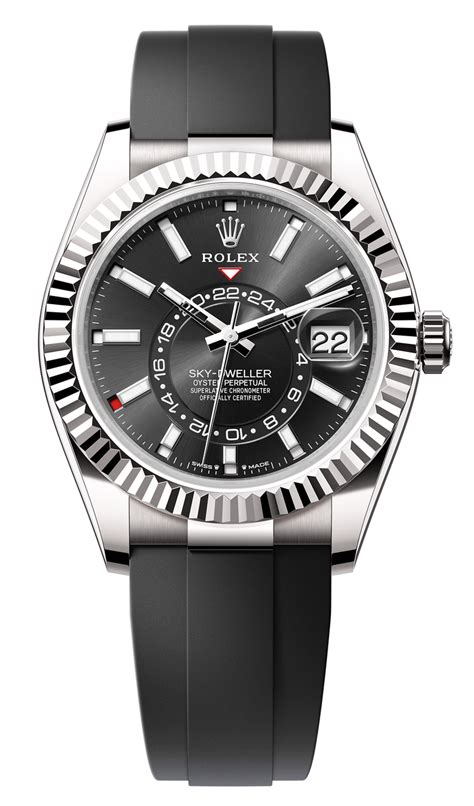 rolex white gold sky dweller oysterflex 336239 black|Rolex oyster flex watch.